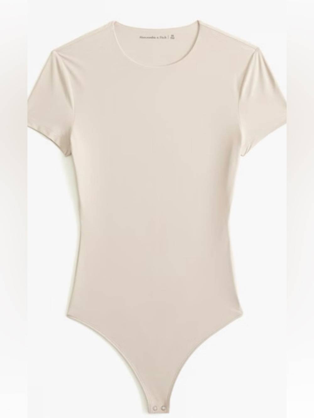 Abercrombie & Fitch Cream Short-Sleeve Bodysuit